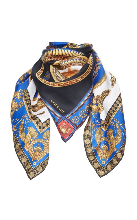 versace printed pure silk scarf